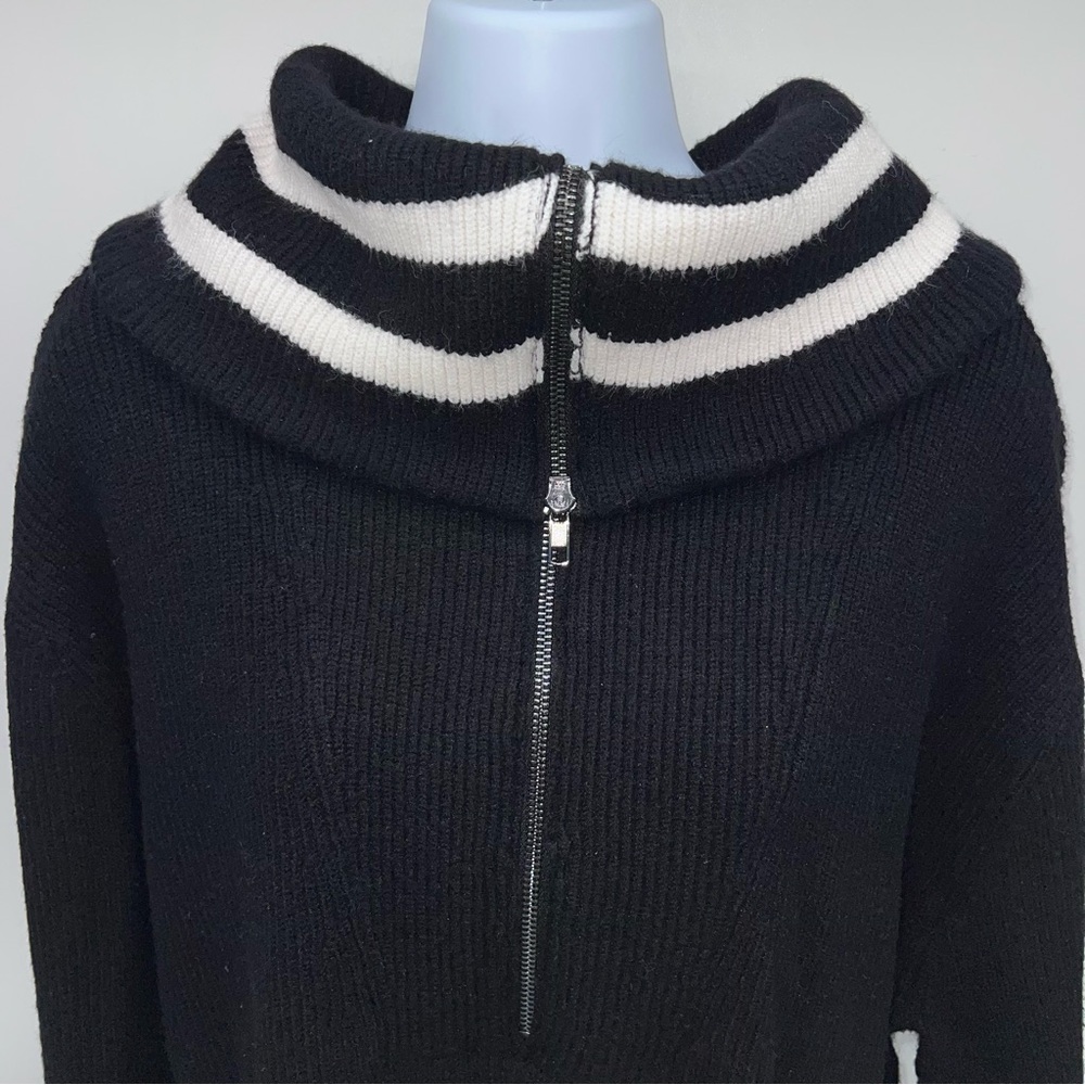 Torrid Black w/White Stripes on the Cowl Neck of the Sweater- Size 1X - Picture 2 of 10